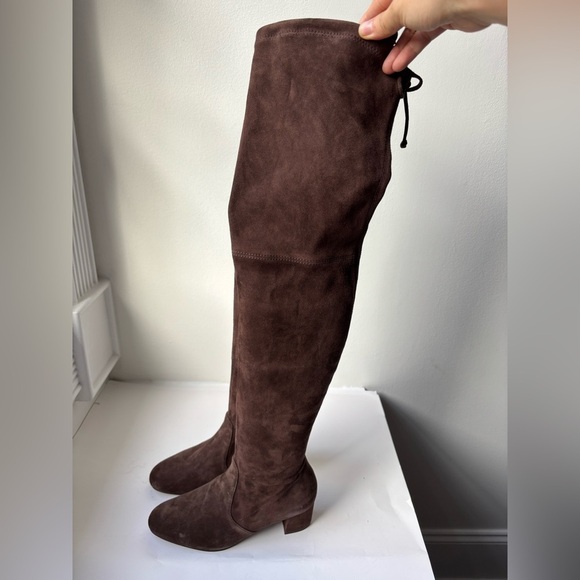 Stuart Weitzman TieLand Over The Knee Boots in Dark Brown Suede Sz 5 - Picture 4 of 11